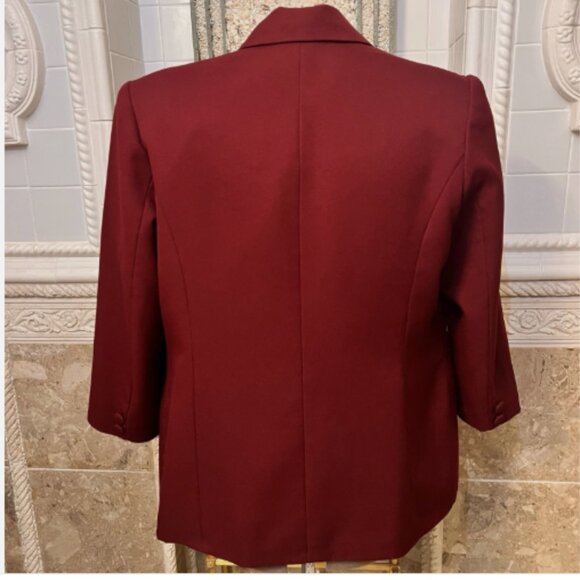 Beu Marc. Size 16. Lined. Poly Burgundy Maroon Blazer Jacket. Poly. DB2 - Picture 6 of 7